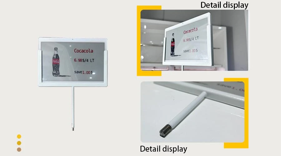 7.3 Inch Electronic Price Tag Metal Screw Mount Coca-Cola Style